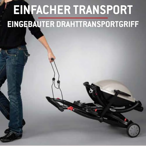 Weber Rollwagen/Für Gasgrills der Q-Serie, Klappbares Design mit Rädern, Integrierter Tragegriff, 16,5 x 75,5 x 71,5 cm (eingeklappt), 63,5 x 53,5 x 71,5 cm (ausgeklappt)