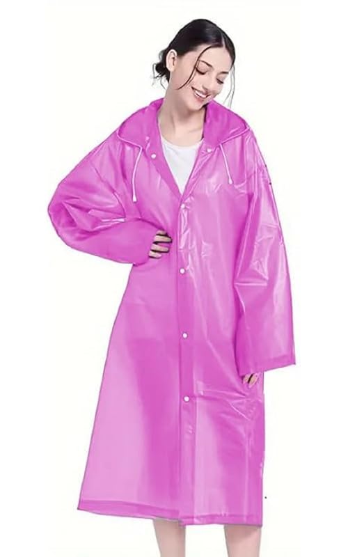 EVA Waterproof Rain Coat Hooded Universal Outdoor Water Resistant Portable Suit for Men Women Boys & Girls (Purple)-image-44