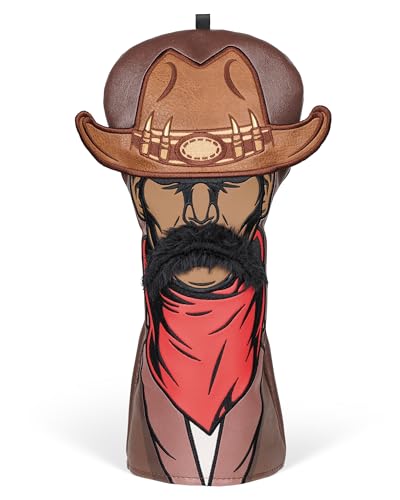 Big Teeth Golf Cowboy Golf Head Covers, Western Traditional Cowboy hat Golf Head Covers,Retro Golf headcovers for 460cc Driver Headcover