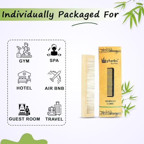 Image of Pack-1 Bamboo Comb | Handmade | Pocket Size Comb | Sleek & Easy Combing | Travel Friendly Wooden Comb | Anti Static Comb for Hair Growth