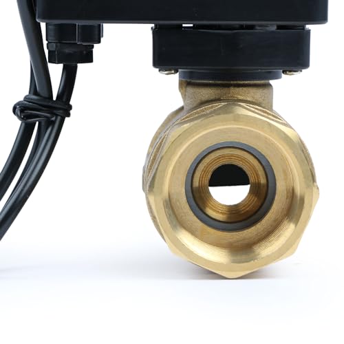 Válvula de bola motorizada de latón de 1 pulgada rosca G 9-36V CA/CC normalmente cerrada 7