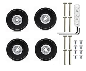 4 Stück Koffer Rollen Ersatz, 50mm*18mm Ersatzrollen Für Koffer Universal Gepäck Wheel Ersatz, Travelite Kofferrollen Ersatzrollen Trolley Ersatzrollen Luggage Replacement Wheels(Schwarz)