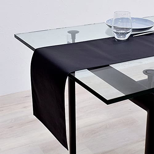 �X�^�C���f�R�[��(STYLE Decor) �e�[�u�������i�[ ���o�[�V�u�� ��100% �k�� ������� �e�[�u���Z���^�[ 30cm×180cm ���n�I�b�N�X�E�u���b�N W2603920