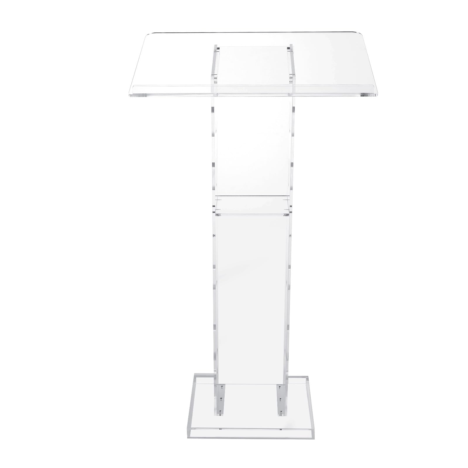 Acrylic Podium Pulpit Stand, 60*40*110 cm Clear Acrylic Presentation Lectern Stand, Floor Standing Church Pulpit With Wide Reading Surface And Storage Shelf, for Classroom, Weddings, Conference, Conce