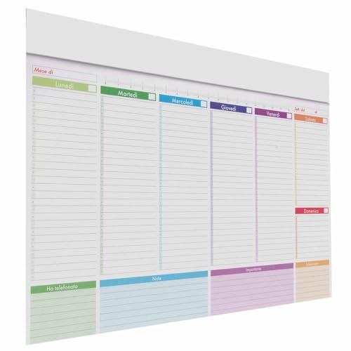 Planner Settimanale Da Scrivania A4 | Planner Settimanale Con Orari | Planner Da Tavolo 2025 Formato 21X30 Cm Planner Settimanale Scrivania Datato A4 