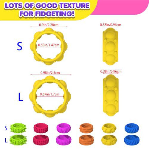 BelleVive 12er-Pack Zappelspielzeuge für Kinder, sensorische Ringe, Zappelringe, sensorisches Spielzeug für Kinder mit Autismus – leises Zappeln gegen Angst im Klassenzimmer