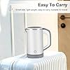Towwoo 800ML Reisewasserkocher Klein, 600W 5 Minuten Schnelles Kochen Mini Edelstahl Wasserkocher, Überhitzungsschutz Leise Reise Mini Wasserkocher Elektrischer Kettle für Tee Kaffee Babymilch (Weiß)