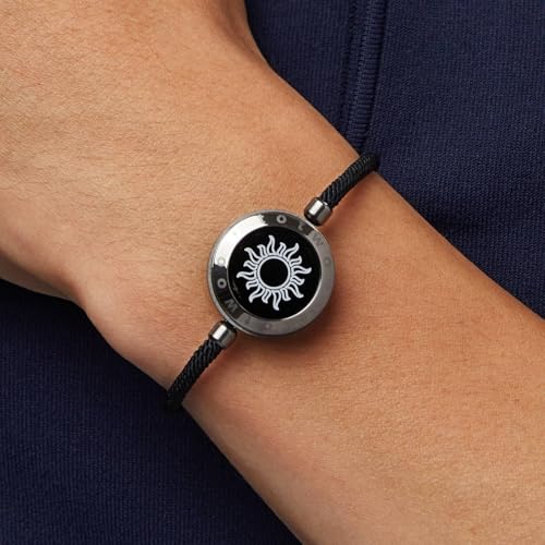 TOTWOO Bracelet Connecté pour Couple Amoureux à Distance, Duo Vibrant en Acier Inoxydable Réglable avec Connexion Bluetooth en Tête-à-Tête, Bracelet Soleil, Bracelet en Corde Milan, Noir – vue 5