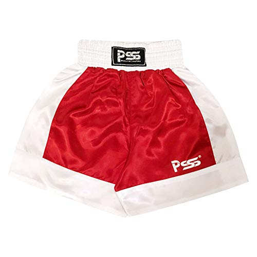 Kids Boxing Shorts & Top Set 2 Pieces High Quality Satin Fabric 3 to 14 Years (Red, 7-8 Years)