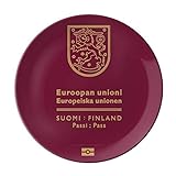 Assiette commémorative en porcelaine avec drapeau finlandais...