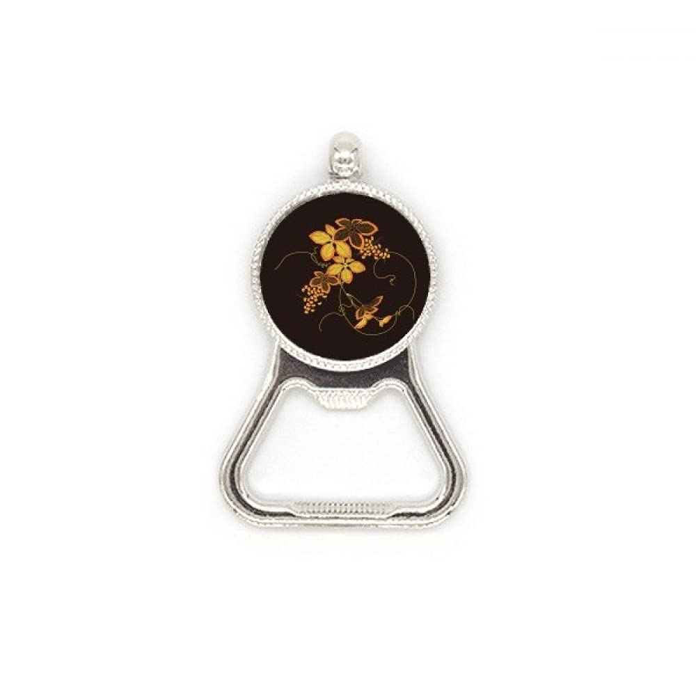 Décapsuleur bière acier inoxydable avec gravure fleur marron finition durable