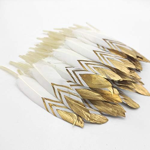 10pcs Gold Duck Feathers for Crafts Natural Wedding Feathers for Jewelry Making Colored Plume DIY Home Party Decoration 10-15cm - 50 pcs - Zamihalaa