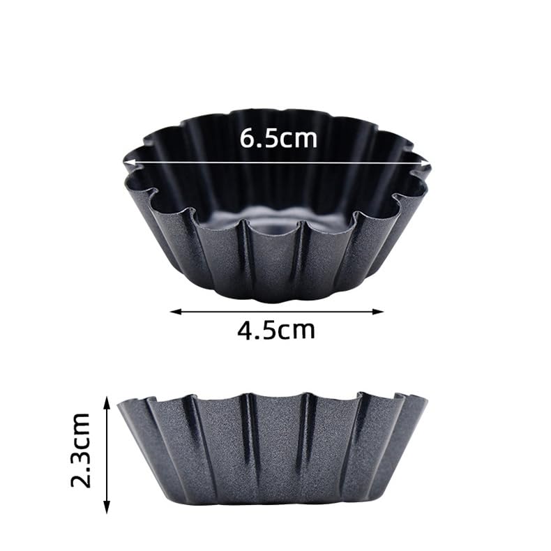 zalati Tart Pans 12pcs Tart Molds Carbon Steel FDA Certified Anti-Stick Tray for DIY Bakeware Kitchen - Image 2