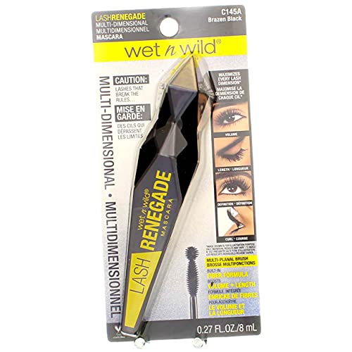 Wnw Lash Renegade C145a B Size .27 O Wet N Wild Lash Renegade C145a Brazen Black Carded 0.27oz