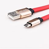 for Verizon Ellipsis 7/8 / 10 Tablet Tangle-Free USB 2.0 Data/Charger Cable Cord (Red)