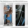 Pantalla OLED para Samsung Galaxy S20 Ultra 5G con marco plateado | LCD Display Digitizer Touchscreen Assembly, para SM-G988U SM-G988U1, incluye herramientas de reparación 4