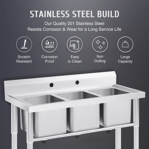 Commercial Stainless Prep Sink Table