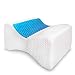 Knee Pillow for Side Sleepers - Cooling Gel Memory Foam Wedge - Ultimate Relief for Sciatica Nerve, Pregnancy, Surgery, Joint, Hip and Back Pain - Contour Leg Support Bolster Spacer for Sleeping