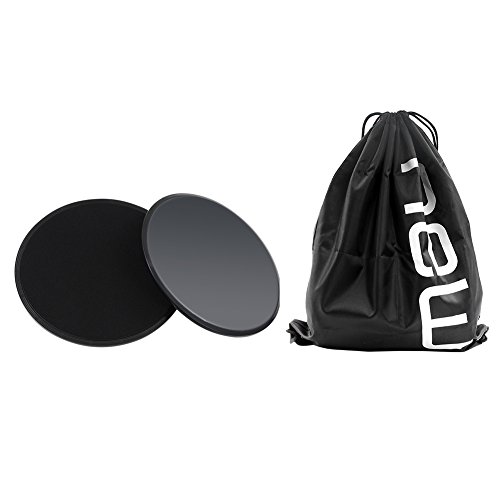 E-Spark Exercise Gliding Discs Mat Smooth Board 2 Core Slider Discs for Strength and Stability - Abdominal and Glutes Exercise Slides for Home and Gym Work Out - Dual Sided for Carpet or Hard Floors