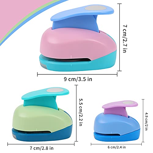 Tech-P Set Of 3Pcs Circle 5/8 Inch 1 Inch 1.5 Inch Craft Punch Set Round Paper Punch Craft Scrapbooking Eva Punches Paper Cutter Hole Punch Hand Press Paper Kid Cut Diy Paper Craft Punch Tool #TOP1