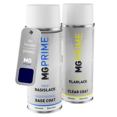 MG PRIME Peinture moto Bombes aérosols pour Yamaha DPBMU Ocean Blue Metallic Peinture de base vernis clair aérosol 400ml