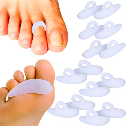 Reppkyh 14 almofadas de gel para dedos dos pés, almofada de silicone suave para dedos de martelo, para mulheres e homens, suporte de realinhamento das articulações, tala temporária torcida,