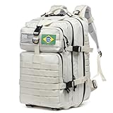 THURAM 50L Mochila Impermeável De Nylon 1000D Para Trekking Pesca Caça Mochila Mochilas Esportivas Táticas Militares Ao Ar Livre Acampamento Caminhada (Branco ósseo)
