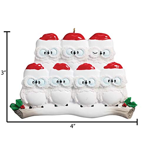 Personalized Family Ornament 2022 - Family Of 7 Christmas Ornaments 2022 - Owl Christmas Ornaments 2022 Family Of 7 Owl Ornament Owl Christmas Tree Ornaments 2022 - Free Customization #TOP3