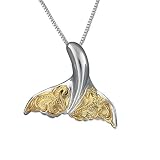 Engraved Whale Tail Pendant Necklace