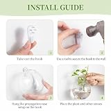 Glasseam wiszące skrzynki na kwiaty ze szkła 2 szt. kulisty kształt doniczki na rośliny terrarium naczynie z 2,12 OZ kolorowymi kamieniami, wewnątrz na zewnątrz, do domu, biura, na ślub