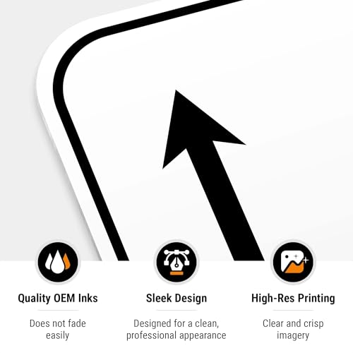 Image of Package Delivery Sign, Delivery Instructions Deliver All Package to Front Door Up Arrow Sign, 12x18 Inches, Rust Free .063 Aluminum, Fade Resistant, Made in USA