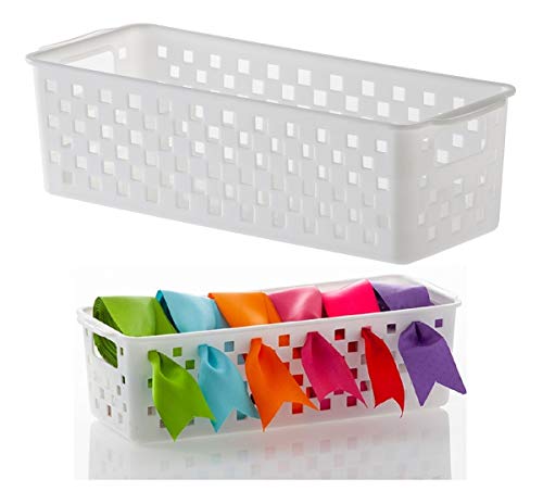 Kit 2 Cestos Organizador Gaveta Separador Armário Closet Multiuso 27cm x 11cm x 8cm