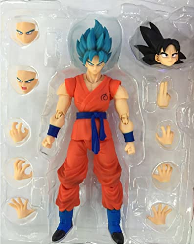 Db Blue Hair Shf Son Goku Action Figure Movable Collectible Doll Super Saiyan Kakarotto Shf Model Toys 6.2 Inch Fashionmore Green Life #TOP1