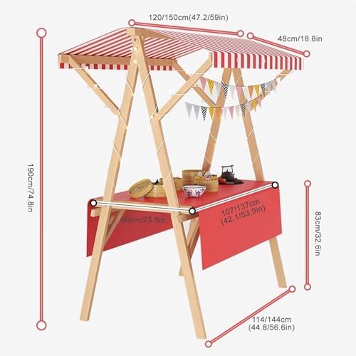 Lightweight Hot Dog & Ice Cream Cart with Wheels, 59in Food Stall for Street Events & Markets - Ideal for Vendors, Festivals & Outdoor Catering