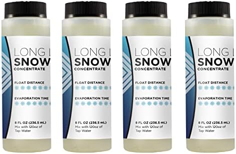 Froggys Flakes Snow Machine Fluid, Long-Lasting Formula Snow Fluid with 75+ Feet Float/Drop, Makes 4 Gallons