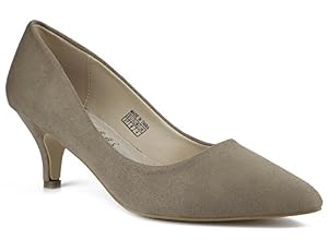 Greatonu Greatonu Damen Beige Pumps Ohne Verschluss Kitten Absatz Pointed Toe Größe 36EU Greatonu Greatonu Damen Beige Pumps Ohne Verschluss Kitten Absatz Pointed Toe Größe 36EU
