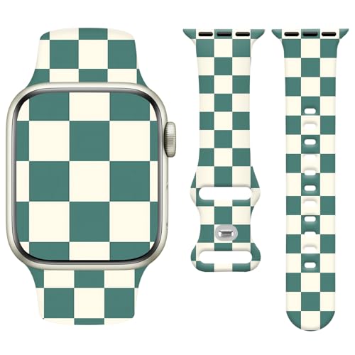 Watbro (���b�g�u��) �L���[�g�Șr���v�o���h Apple Watch�Ή� �O���[�� �z���C�g �s���͗l �X�g���b�v �j�����p �\�t�g�V���R�� iWatch Series 11 10 9 8 7 6 5 4 3 2 1 SE Ultra 38 40 