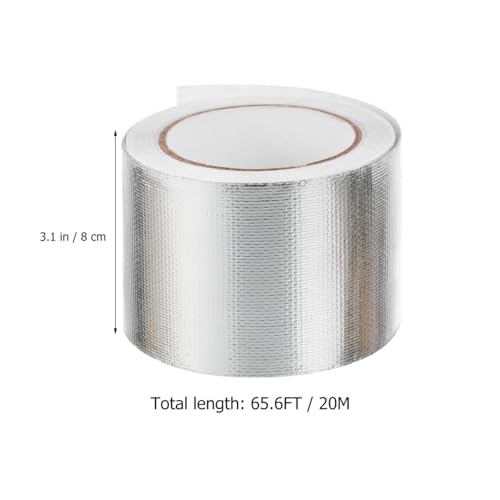 Image of Mikikit 8Cm Wide Aluminum Foil Tape Waterproof Insulation Repair Tape for Ductwork Rvs Tents and Outdoor Use - 20M Long Heavy Duty Adhesive