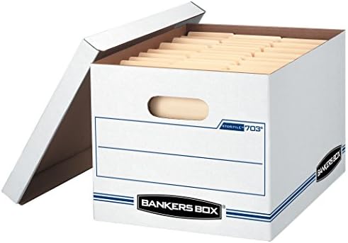 Bankers Box STOR/FILE Storage Boxes, Standard Set-Up, Lift-Off Lid, Letter/Legal, 4 Pack (0070308)