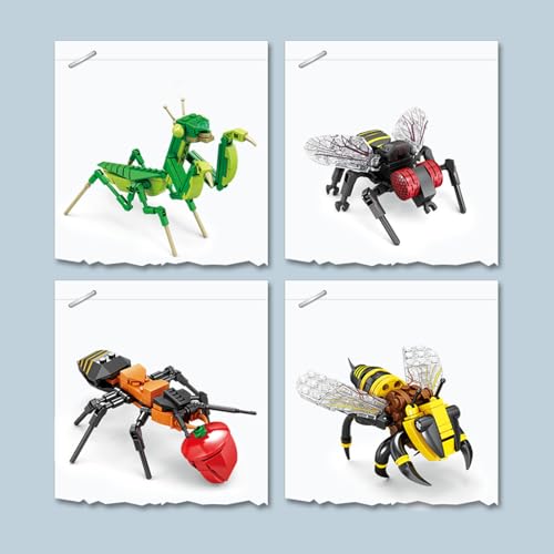 Image of Mini Insect Building Blocks Toy Insect Collection Building Block Set Insects Collection Building Blocks Bugs Toy Building Sets for Kids 6+ (Dragonfly)