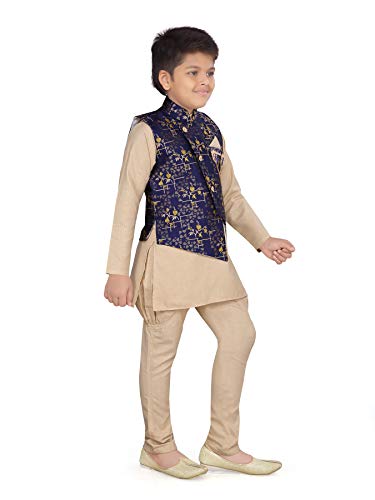AJ DEZINES Kids Indian Wear Kurta Pajama and Waistcoat Set For Boys4