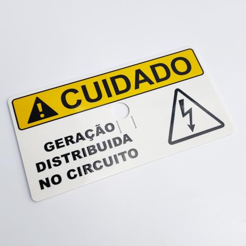 10 Placas Sinalização Cuidado Geração Distribuída Circuito Fibra Padrão Enel 27x14cm