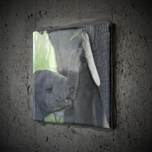 3dRose African Elephant Baby with Mother 6 Inch Ceramic Tile image 5