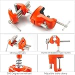 MAXMAN Clamp Bench Vise with Post Universal, Woodworking Vise, 360° Heavy Duty Cast Steel, Table Clamp Vise with Swivel Base for Workbench DIY Projects, Handcraft Creations