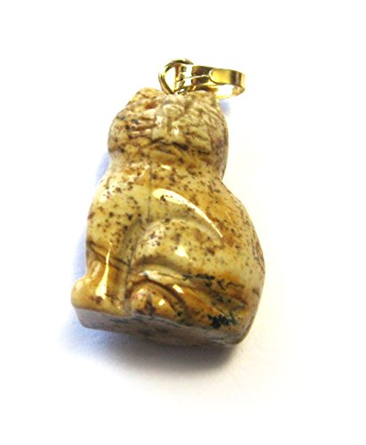 Amaryllis Anhänger Katze Landschaftsmarmor 2 cm mit Messing-Öse