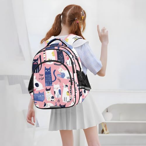 Sac à dos enfant léger chats colorés pour éviter le mal de dos à l'école