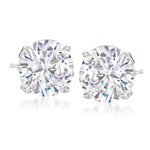 Ross-Simons Round CZ Stud Earrings in 14kt White Gold