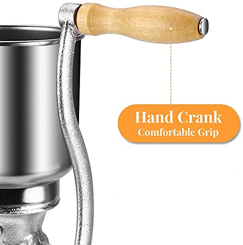 Moedor manual de grãos, moedor de café manual de liga de alumínio, moinho de milho com grampo de mes