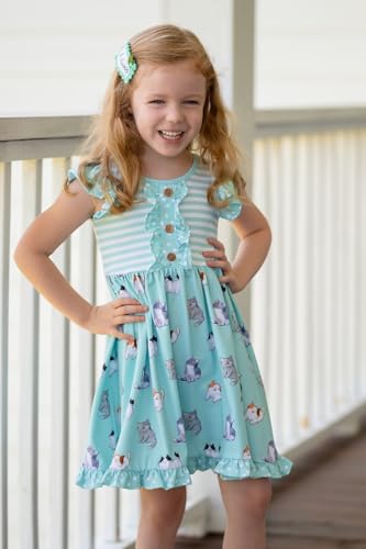 Girls Flutter Sleeve Dress, Kids 2-10 Years4