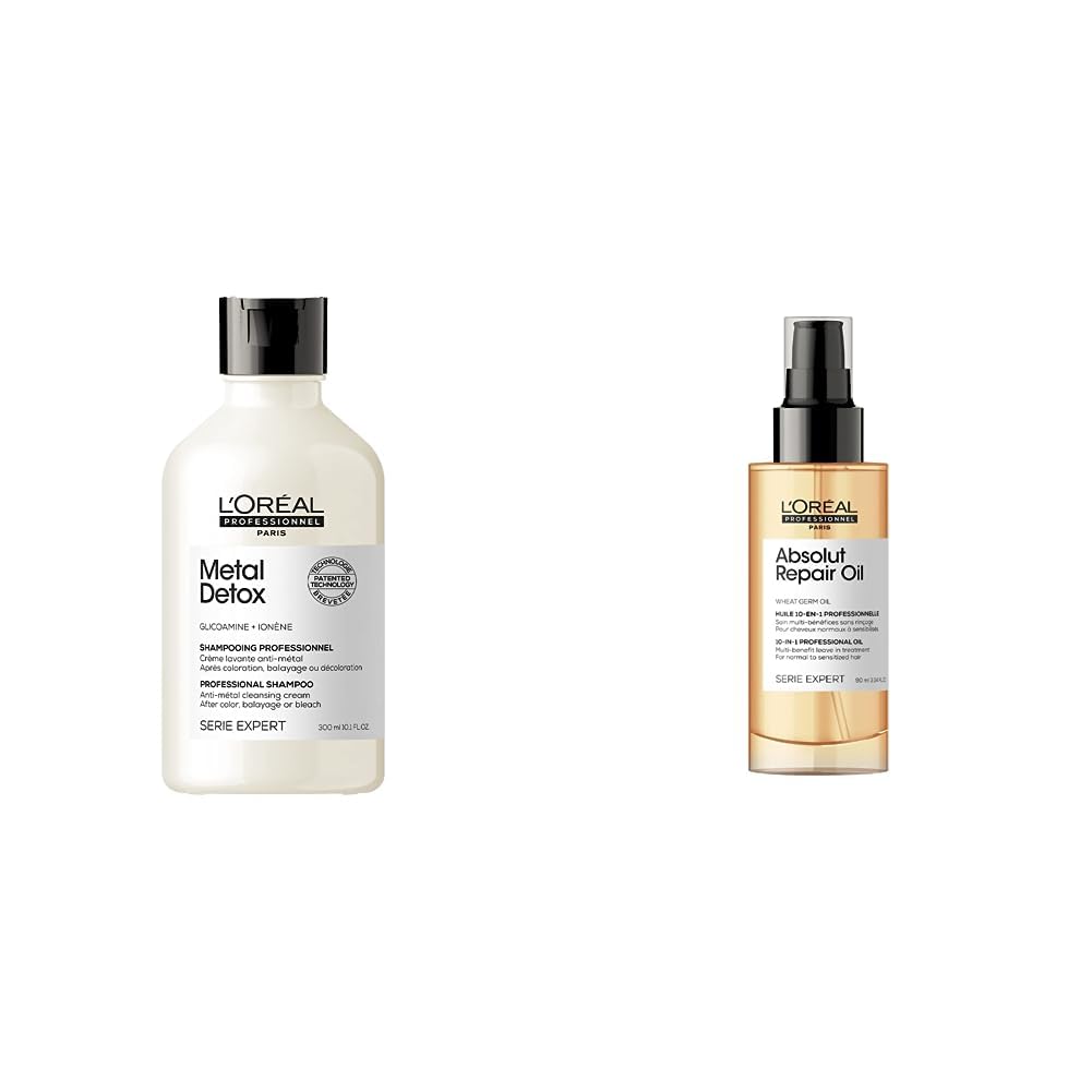 L'Oréal Professionnel | Champú, Para un cabello suave, brillante y sedoso, 300ml & L’Oréal Professionnel | Aceite 10-IN-1 Oil Tratamiento reconstructor, 90ml
